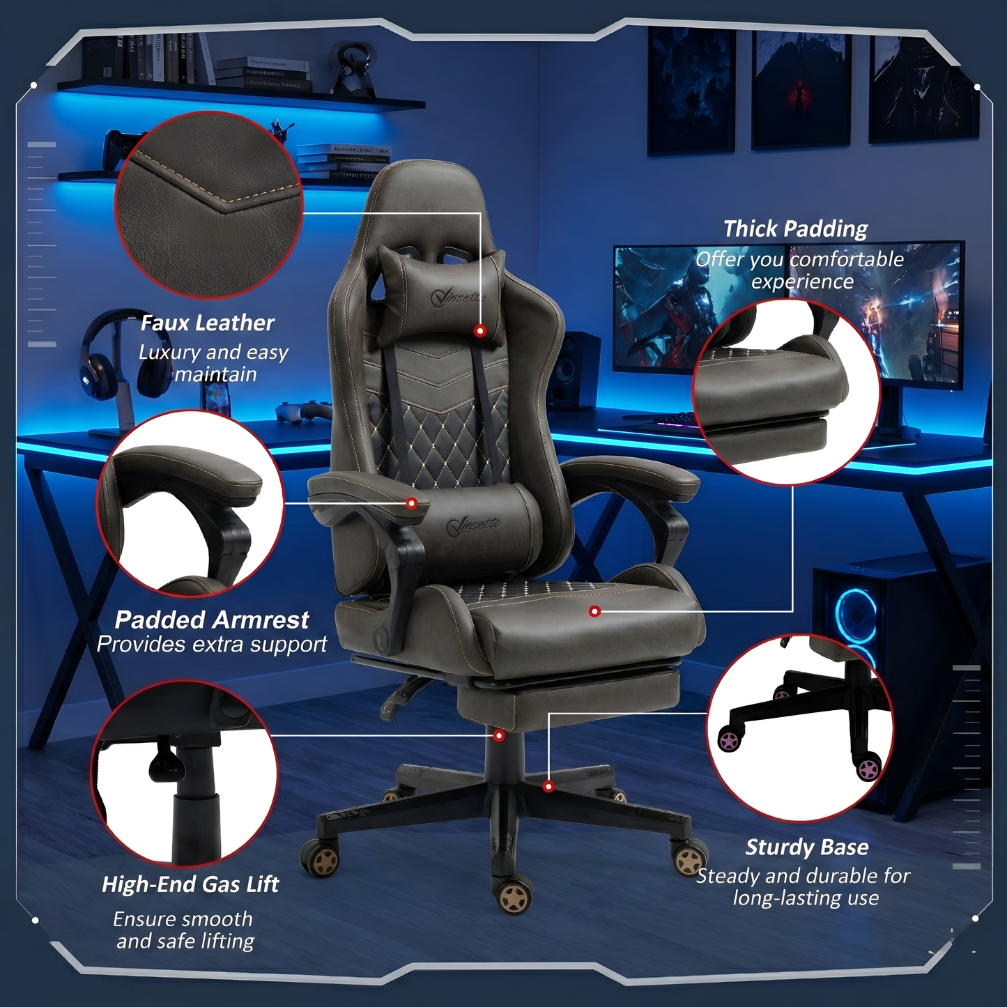 Diamond Leather Gaming Chair